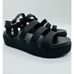 Womens Jellypop Rylen Black Smooth Sandals  Size 9.5